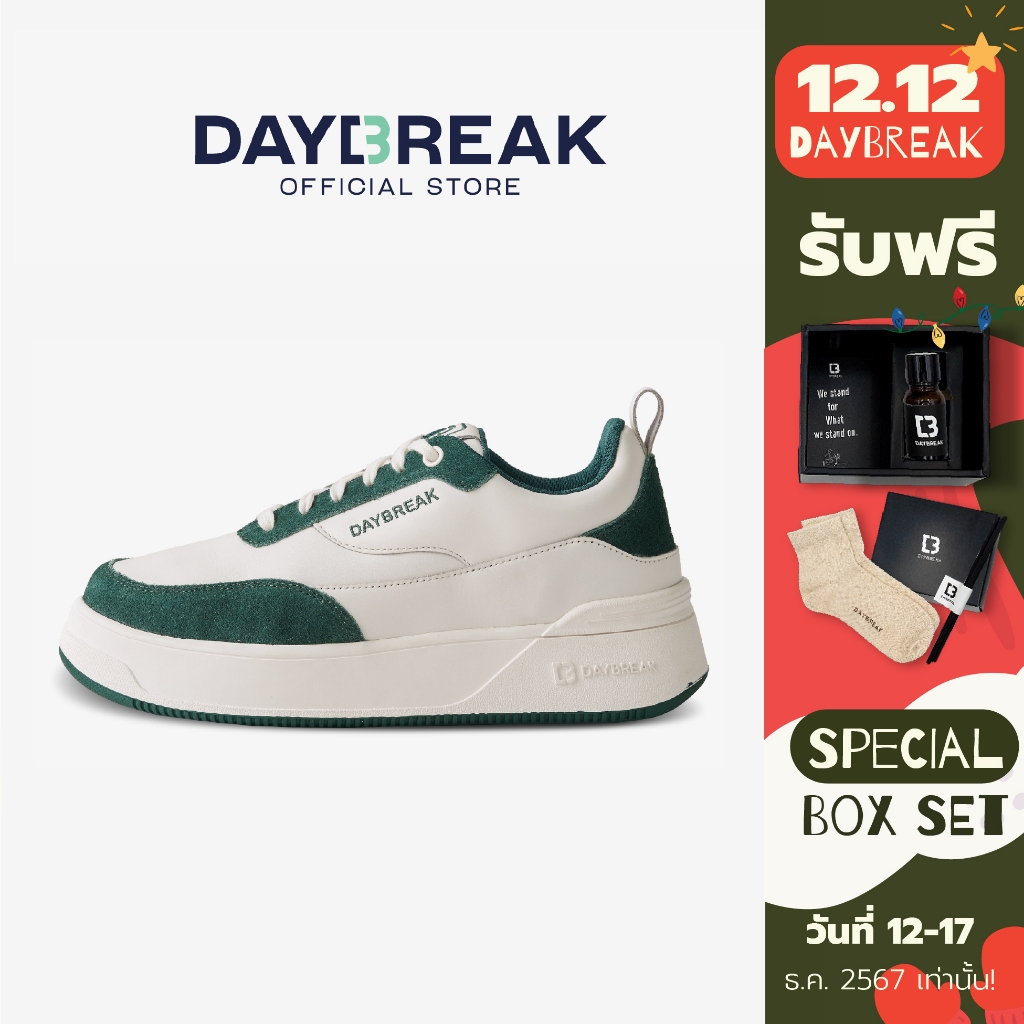 [12.12 โค้ดลด 30%] DAYBREAK T-City Platform One สี Hunter Green รองเท้าผ้าใบ หนังแท้ ผู้ชาย ผู้หญิง
