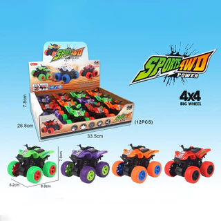 [Sport 4WD]รถของเล่นเด็ก ของเล่นความเฉื่อย รถของเล่นบิ๊กฟุต โช็คสปริง มีกันชนข้างหน้า หมุนได้360องศา