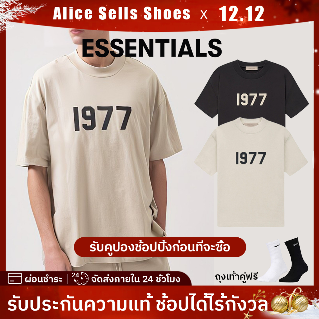 【Outlets แท้】Fear Of God Essentials 1977 SS22 เสื้อยืดของแท้ใหม่