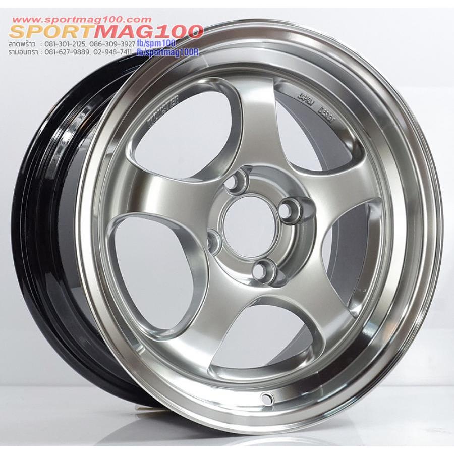 ล้อแม็กซ์ S1R สีซิลเวอร์ขอบกระจก 7.5-15นิ้ว 4รู100 ET38 [21732]