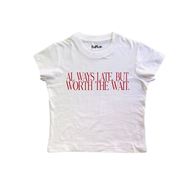 chicchi.cshop | เสื้อยืด baby tee ลาย worth ผ้าcotton100% พร้อมส่ง