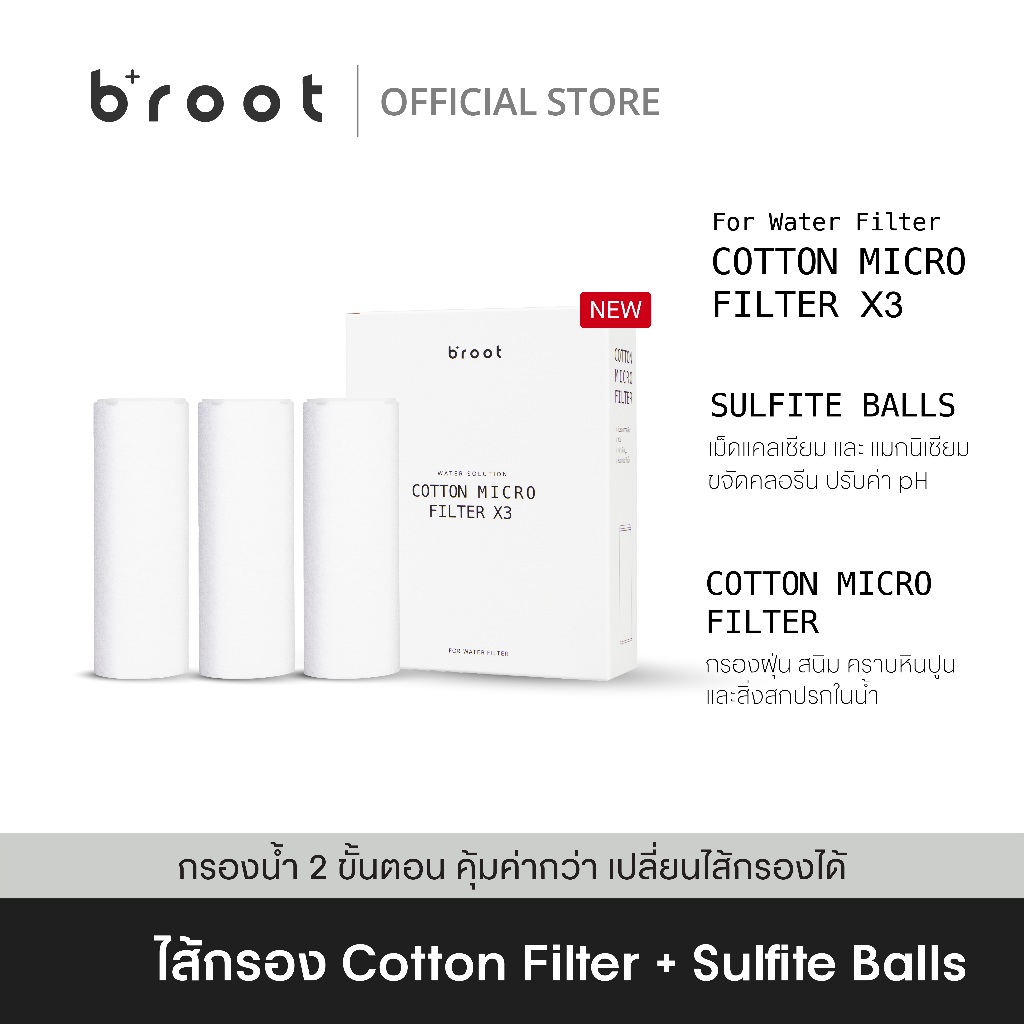 COTTON MICRO FILTER ไส้กรองสำหรับ WATER FILTER X3 [ไส้กรองจำนวน 3 ชิ้น]