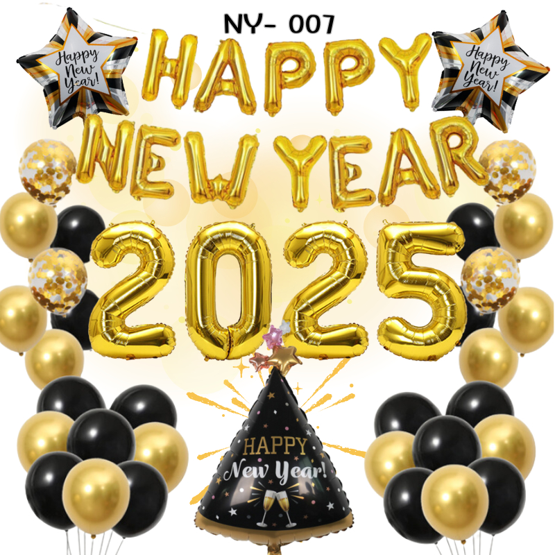 Polly's House พร้อมส่ง!!! ยกเซต ลูกโป่ง Happy New year 2025 Merry Christmas