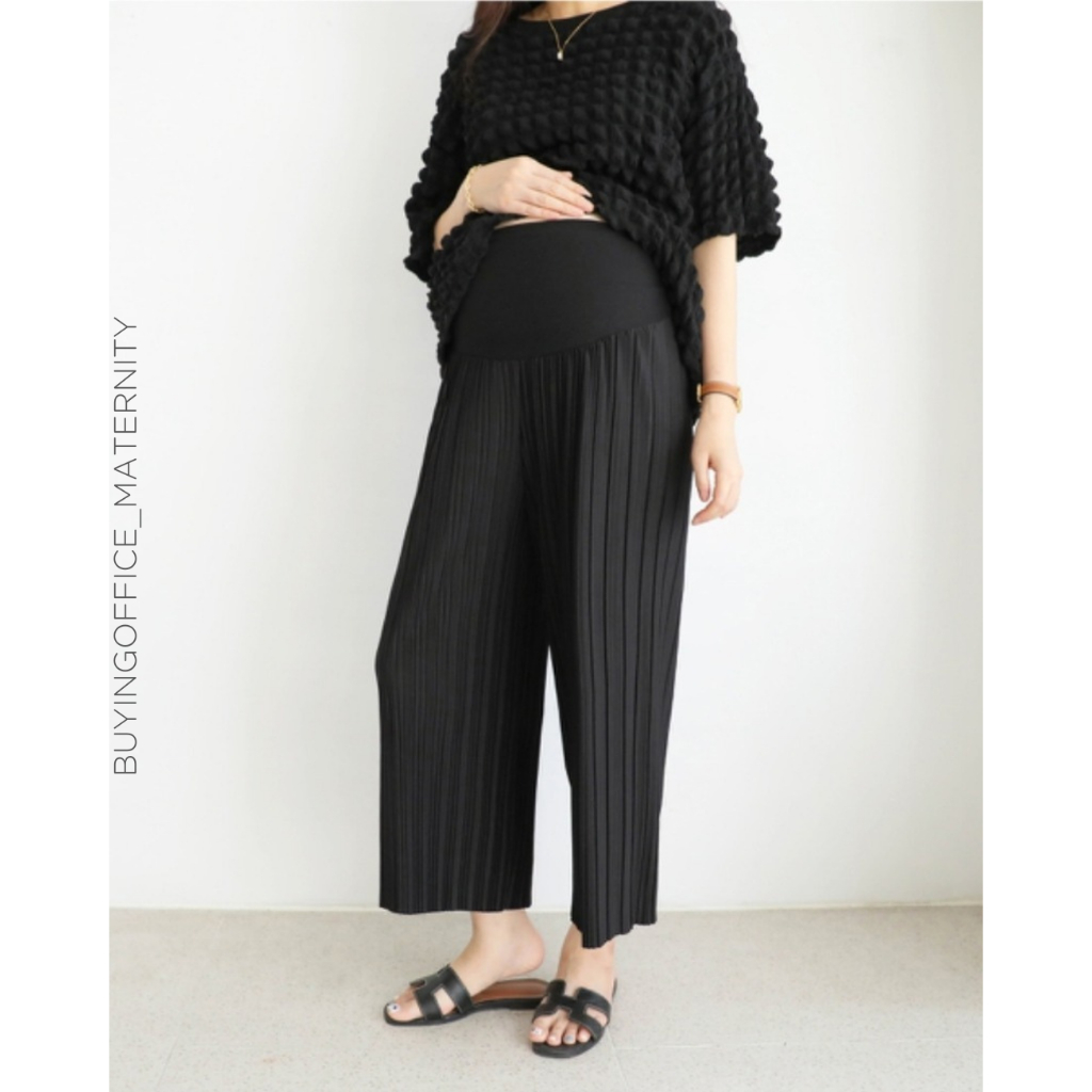 [พร้อมส่ง] Buying Office กางเกงพยุงครรภ์ขายาว Rudy Pleated Pants ยืดหยุ่น ใส่สบาย จากเกาหลี