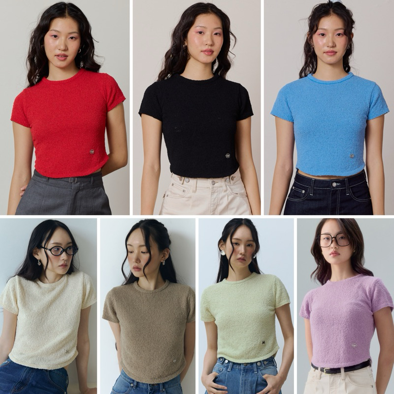 Souffle Tee [พร้อมส่ง] เสื้อยืดไหมพรมคอกลม 7 สี