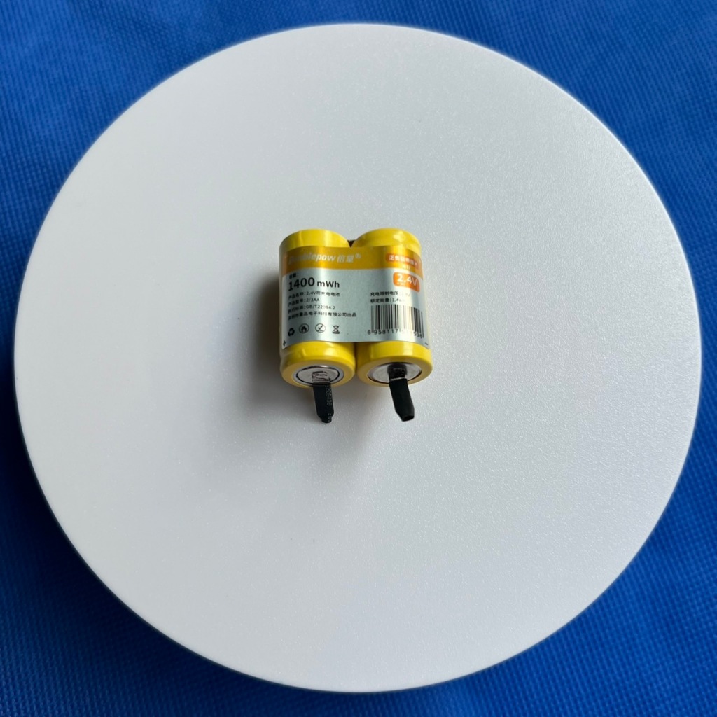 ถ่านชาร์จ NI-MH   2/3AA  1400mWh  2.4V เกรดA แบตเครื่องโกนหนวด มีขานิเกิล เชื่อมต่อจากขั้ว