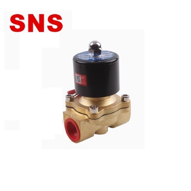 SNS โซลินอยด์วาล์วไฟฟ้า ลม,น้ำ,น้ำมัน เกลียว 3/8 (3 หุน) 220V รุ่น  2W040-10 แบบปกติปิด จ่ายไฟถึงเปิ