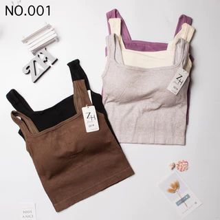 ZH.B001เสื้อกล้ามเสริมบราแนวน่ารัก บราสายเดี่ยวฟองน้ำในตัว เนื้อผ้าร่อง