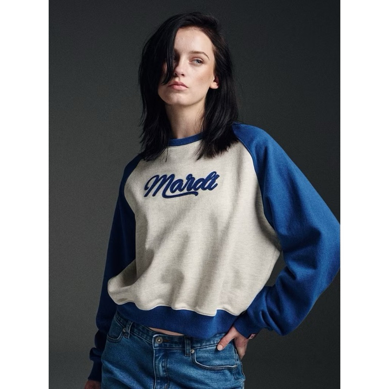 Mardi mercredi sweatshirt Raglan vintage logo รุ่นใหม่ป้ายห้อย พรีจากร้าน90percent ค่ะn