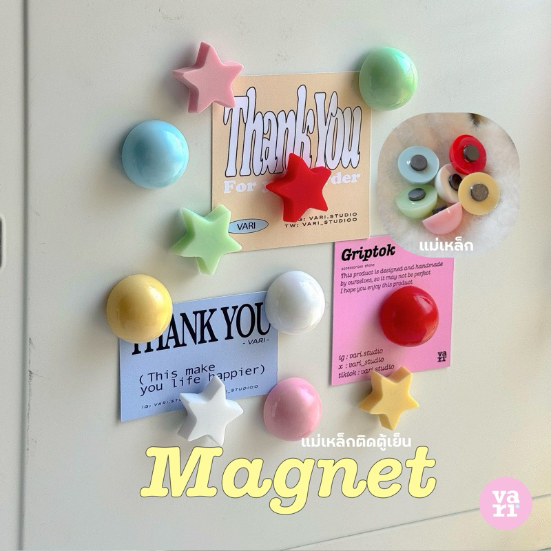 Magnet แม่เหล็กติดตู้เย็นวงกลมสีน่ารัก