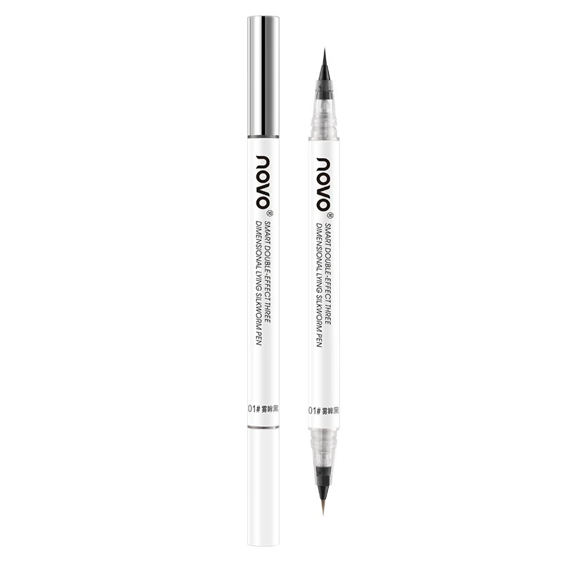 Novo [No.5609] Smart Double Effect Three dimensional Lying Silkworm Pen อายไลเนอร์ 2 หัว เส้นเรียวเล็ก เขียนง่าย