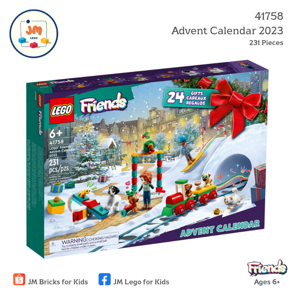 LEGO Friends 41758 Advent Calendar 2023 (231 Pieces) สำหรับเด็กอายุ 6 ปีขึ้นไป Brick Toy ตัวต่อ