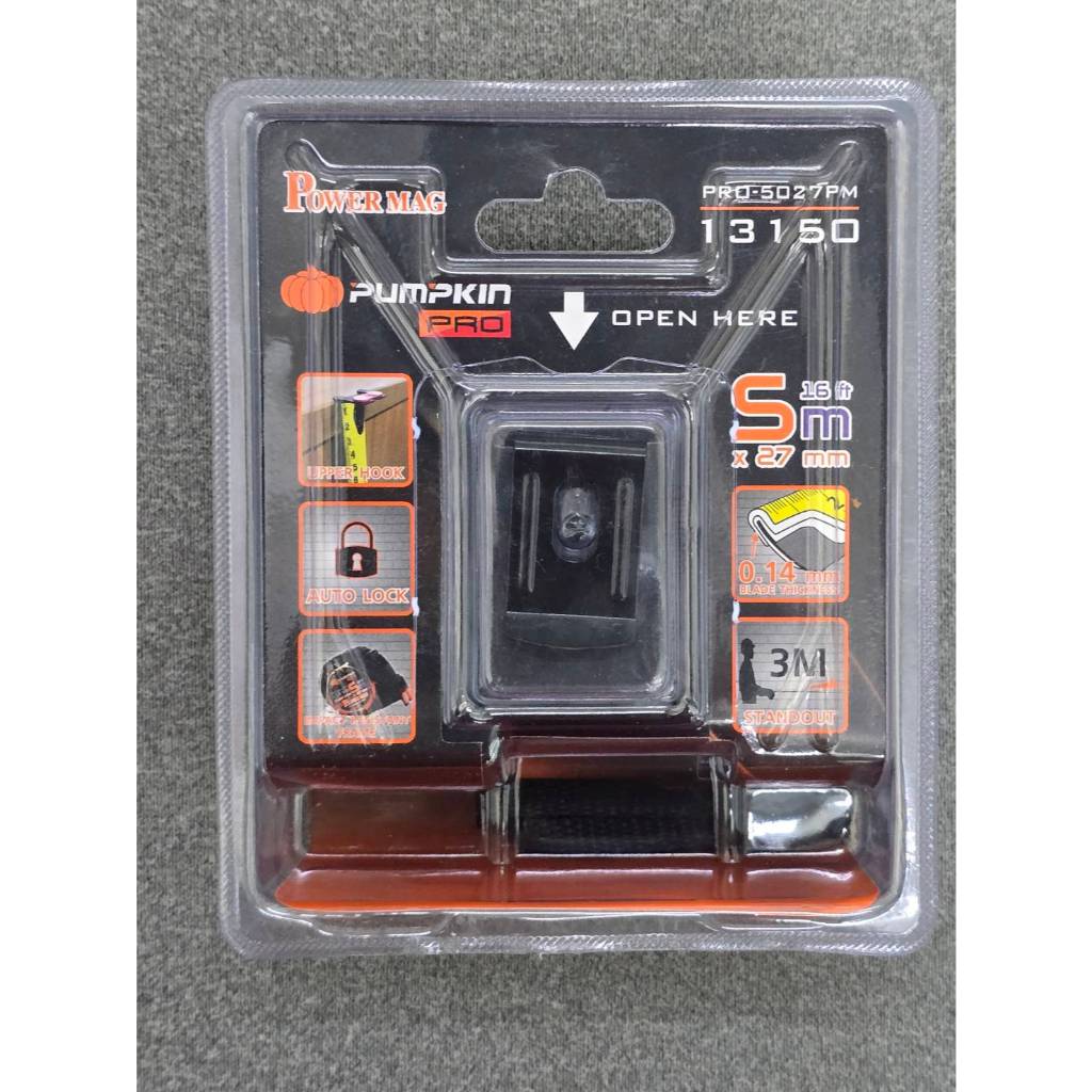 ตลับเมตรหัวแม่เหล็ก วัดได้ 2หน้า POWER MAG มีความยาว 5 , 8 เมตร 1นิ้ว ยี่ห้อ PUMPKIN รุ่น POWER MAG ราคา ถูกที่สุด ดีลบีเคเค แกลเลอรีภาพที่ 5