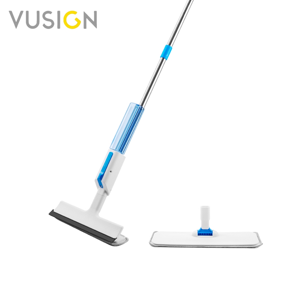 [ของขวัญฟรี] Vusign ไม้ถูพื้น กระจก 2in1 ถอดเปลี่ยนหัวง่าย มีที่ใส่น้ำ พ่นสเปร์ยในตัว Window Cleaner