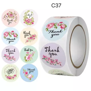 สติ็กเกอร์ขอบคุณ Thankyou ม้วนละ500ดวง ขนาด2.5ซม.ลายน่ารักๆ แทนคำขอบคุณ มีให้เลือกหลายแบบ