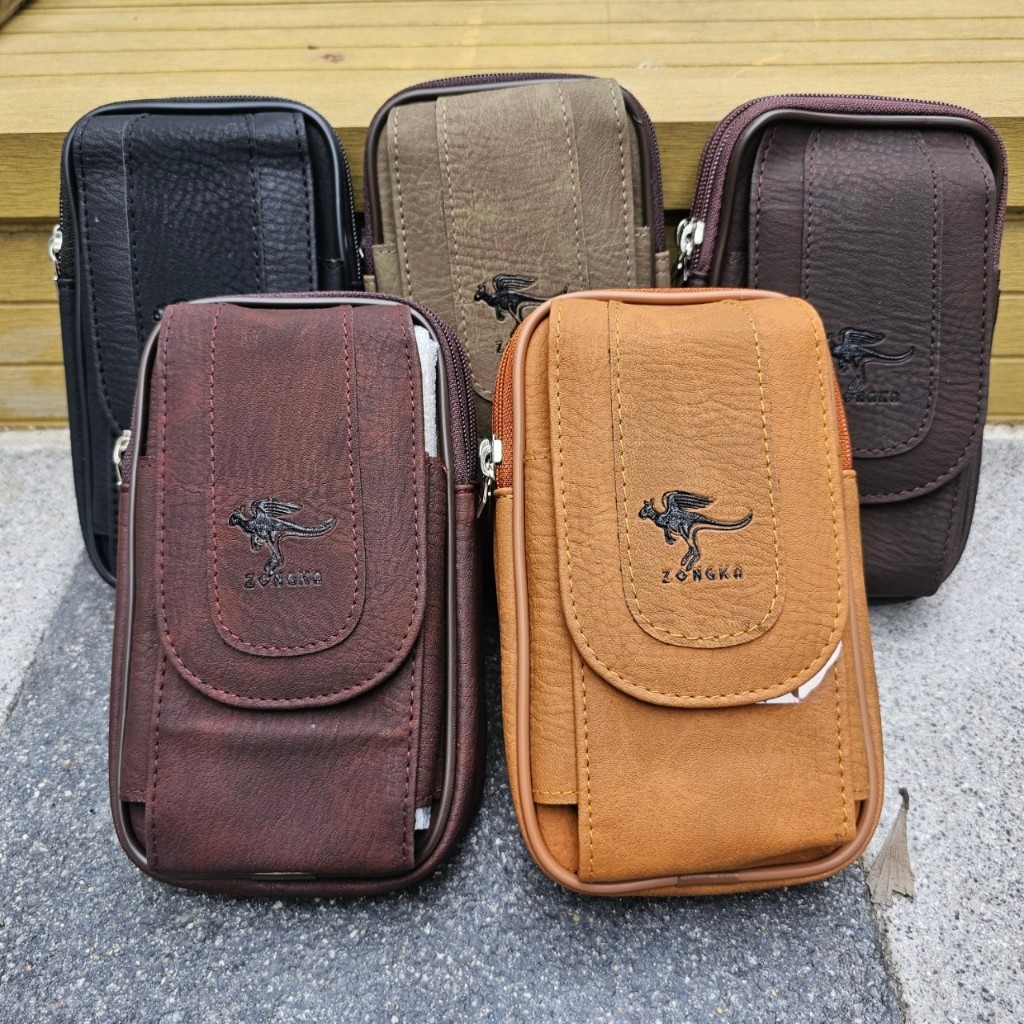 กระเป๋าใส่โทรศัพท์ คล้องเข็มขัด หนัง PU แบรนด์แท้ ZONGKA100% งานไทย กระเป๋าผู้ชาย