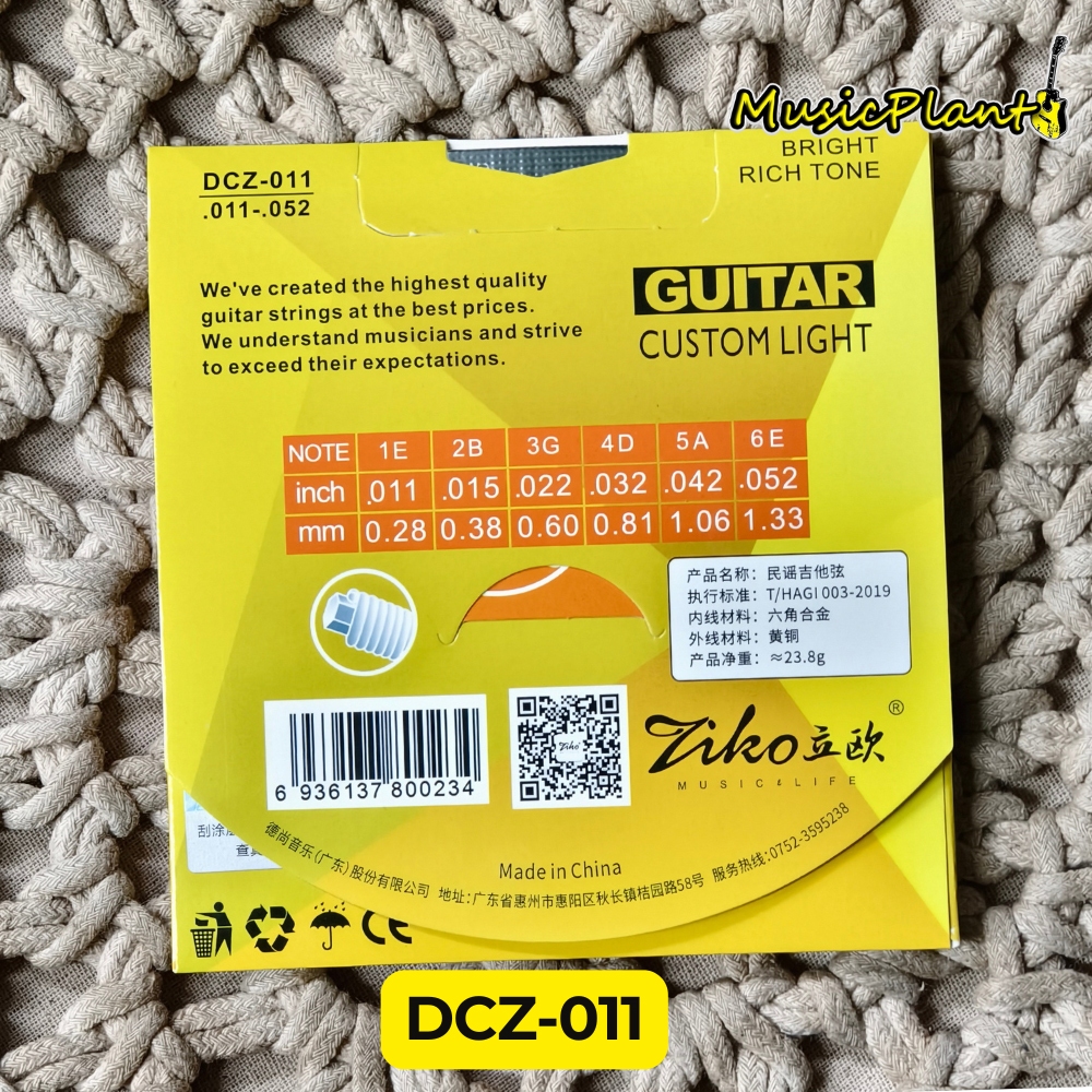 Ziko สายกีตาร์โปร่ง เล่นง่าย ไม่เจ็บนิ้ว Acoustic Guitar String รุ่น DCZ-010 - รูปที่ 4
