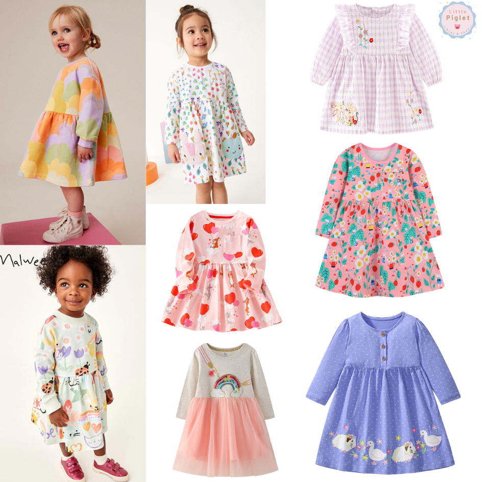 Little Piglet พร้อมส่ง ชุดเดรส ชุดกระโปรง Dress แขนสั้น เด็กผู้หญิง หวาน น่ารัก กระต่าย ดอกไม้