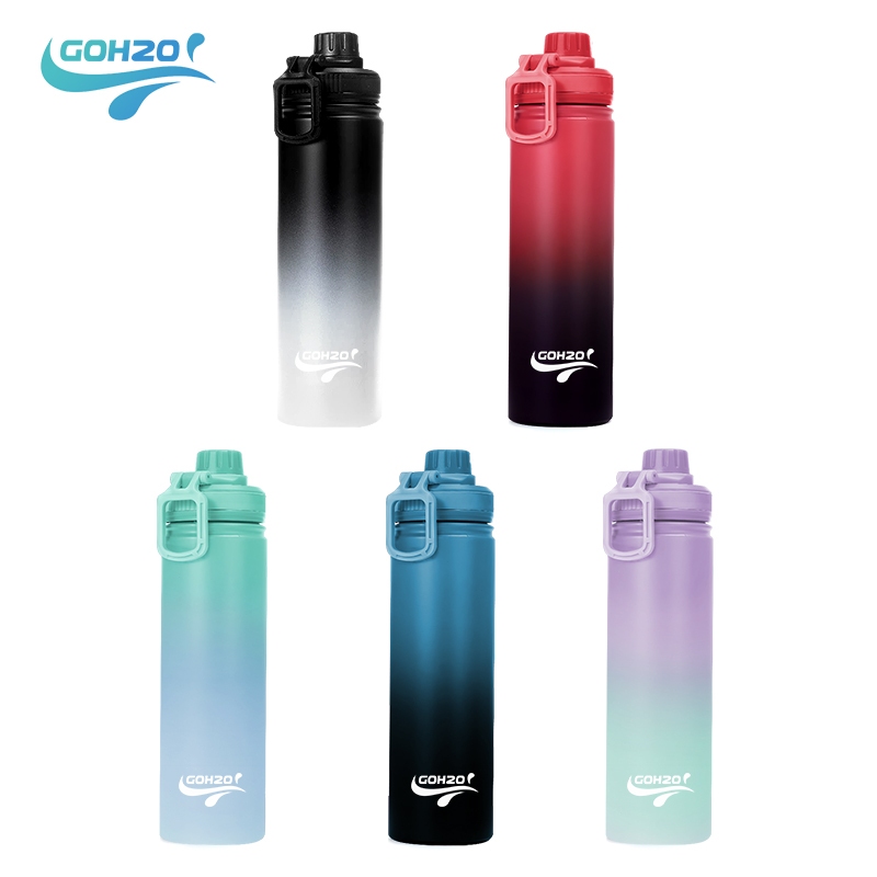 GOH2O 750 ml. กระบอกน้ำเก็บอุณหภูมิ การไล่ระดับสีแก้วน้ำกระบอกน้ำสแตนเลส กระบอกน้ำเก็บความเย็น