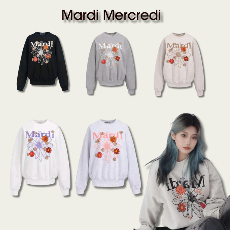 แท้ 100%/ พร้อมส่ง Mardi Mercredi FLOWERMARDI BLOSSOM SWEATSHIRT