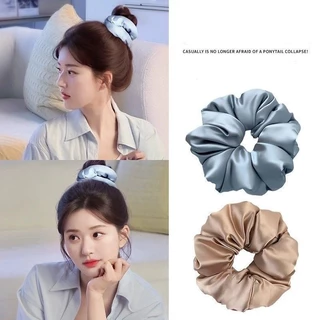 【กรุงเทพจัดส่งสินค้า】Scrunchiesนอนวงผมสําหรับผู้หญิงสีทึบเ ตินฝรั่งเศสเชือกผมไขมันข อุปกรณ์เสริมผมสําหรับ Priness Girls