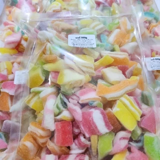 ลดพิเศษถุงใส 1กก [500ก*2] l เศษขนมกัมมี่เยลลี่มาร์ชแมลโลว์ หัวท้ายขอบ ไม่สวยแต่นุ่มอร่อย [รสผลไม้]