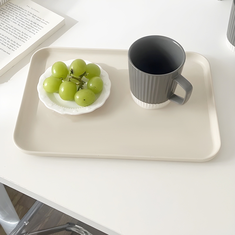 ถาดรองแก้วพลาสติก ถาดพลาสติก สินค้าพลาสติกย่อยสลายได้ จาน ถาด ใส่อาหาร ใส่ขนม วางสิ่งของ สําหรับใส่อาหาร tray 4 ขนาด - รูปที่ 4