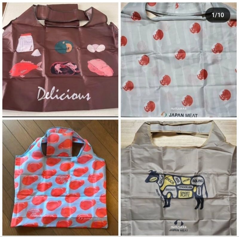 japan meat eco bag กระเป๋าผ้าพับได้จากญี่ปุ่น