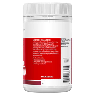 Healthy Care CoQ10 150mg 100 Capsules โคเอนไซม์คิวเท็น บำรุงสุขภาพหัวใจและหลอดเลือดหัวใจ