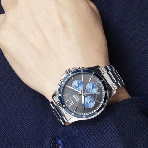 CASIO Gent sport นาฬิกาข้อมือผู้ชาย สายสเตนเลส รุ่น MTP-1374D,MTP-1374D-2A,MTP-1374D-2AVDF