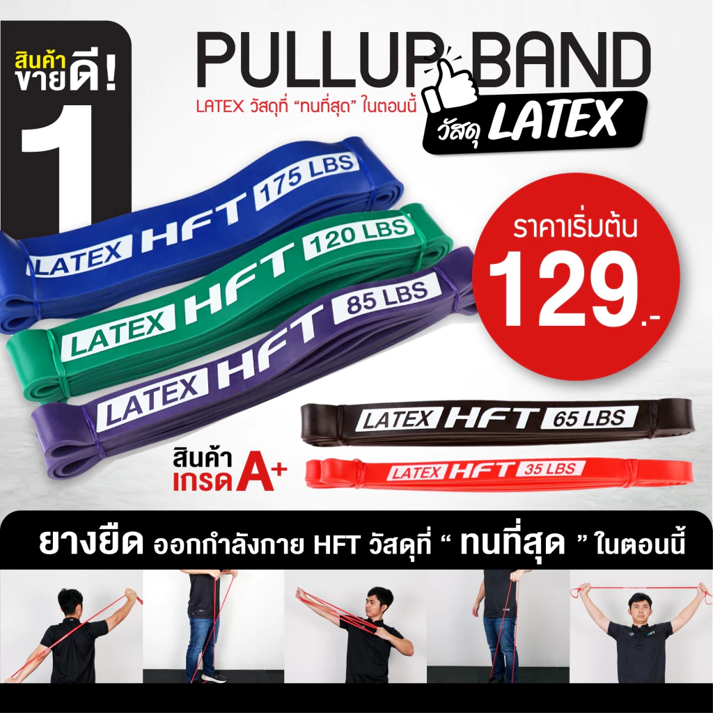 HFT ยางยืดออกกำลังกาย Pullup Band รุ่น Latex ยางดึงข้อ เหนียวพิเศษ โหนบาร์ Resistance - Homefittools