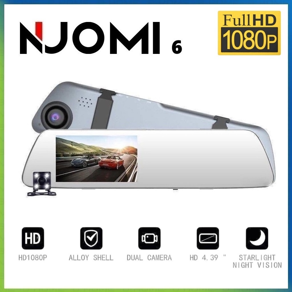 กล้องติดรถยนต์ Nuomi Mi6 FULL HD 1080p HDR Car Dash Cam 2กล้องหน้าหลัง ภาพคมชัดทั้งกลางวัน กลางคืน