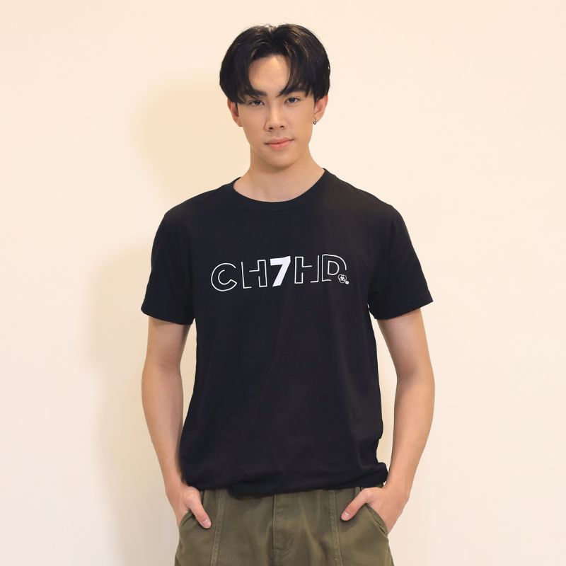 เสื้อยืดคอกลม Ch7HD ผ้าคอตตอน 100% ใส่สบาย ระบายอากาศดี