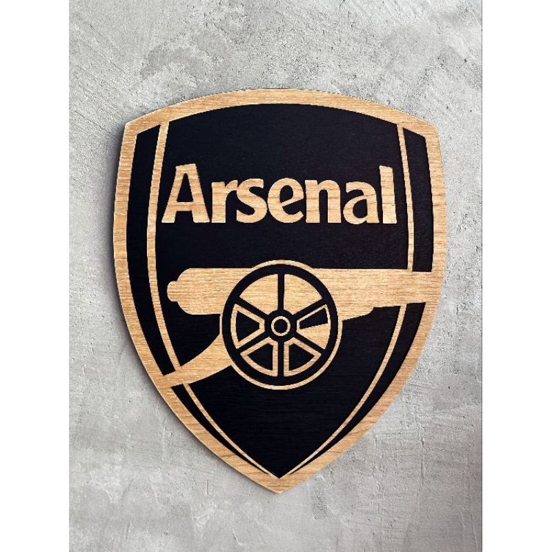 ป้ายตกแต่งแขวนผนัง  อาเซน่อล Arsenal ลายไม้เคลือบเงา-3D