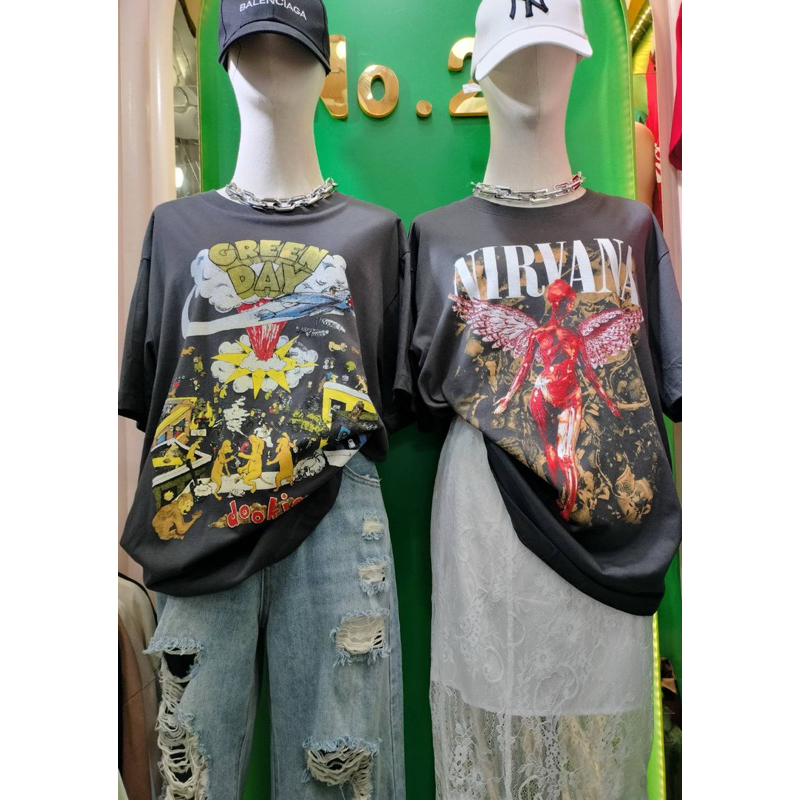 SUBMIT | Oversize เสื้อยืดโอเวอร์ไซส์ No.23 greenday&nirvanaแม่ชม