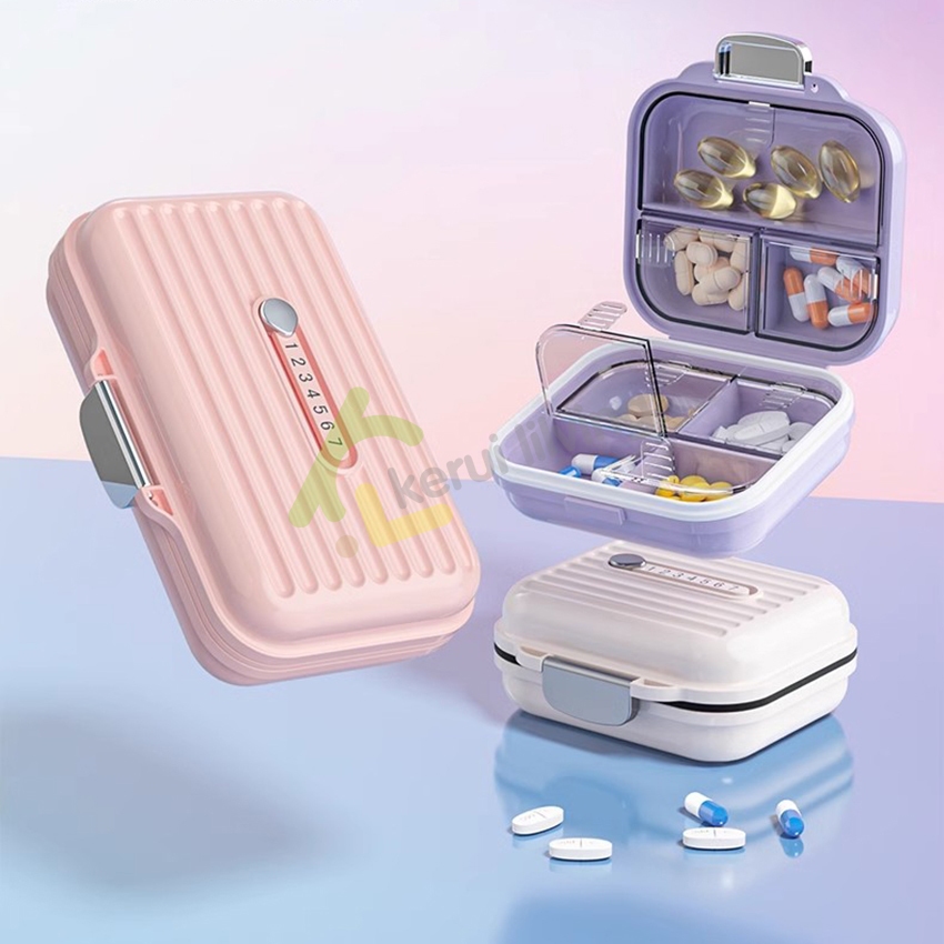 mumuso กล่องใส่ยาเม็ด 7ช่อง ดีไซน์ล็อค สำหรับการเดินทาง กันฝุ่น กันความชื้น กล่องใส่ยาแบบพกพา ตลับยา - รูปที่ 6