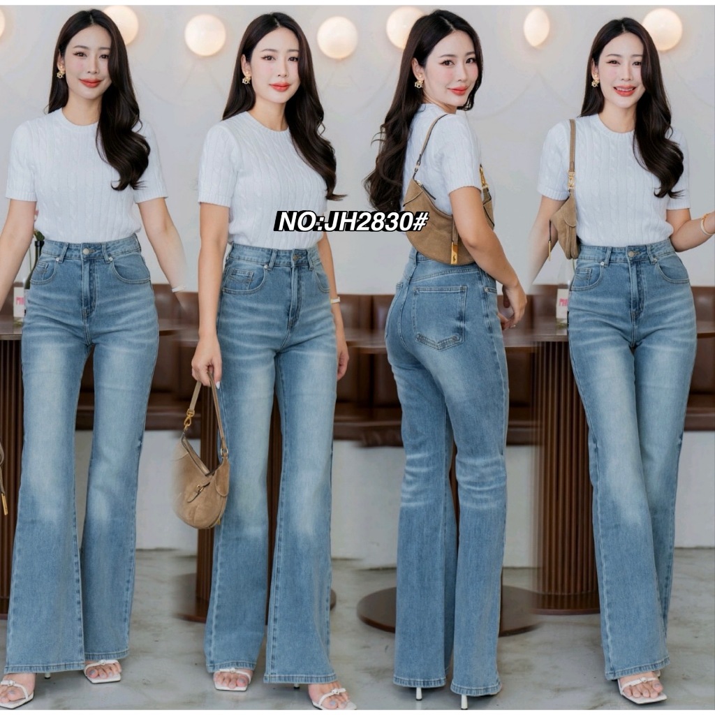 JH2830# กางเกงยีนส์ขาม้ายาว
