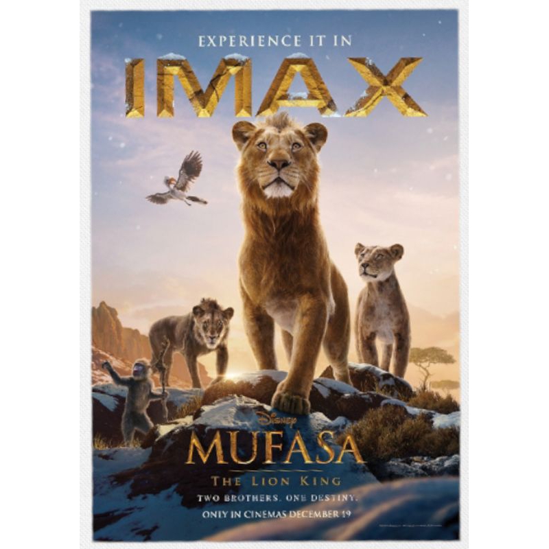 โปสเตอร์ IMAX Poster Mufasa The Lion King มูฟาซา ไลอ้อนคิง แท้จาก Major Cineplex Poster The Lion King 2024 เดอะไลอ้อนคิง