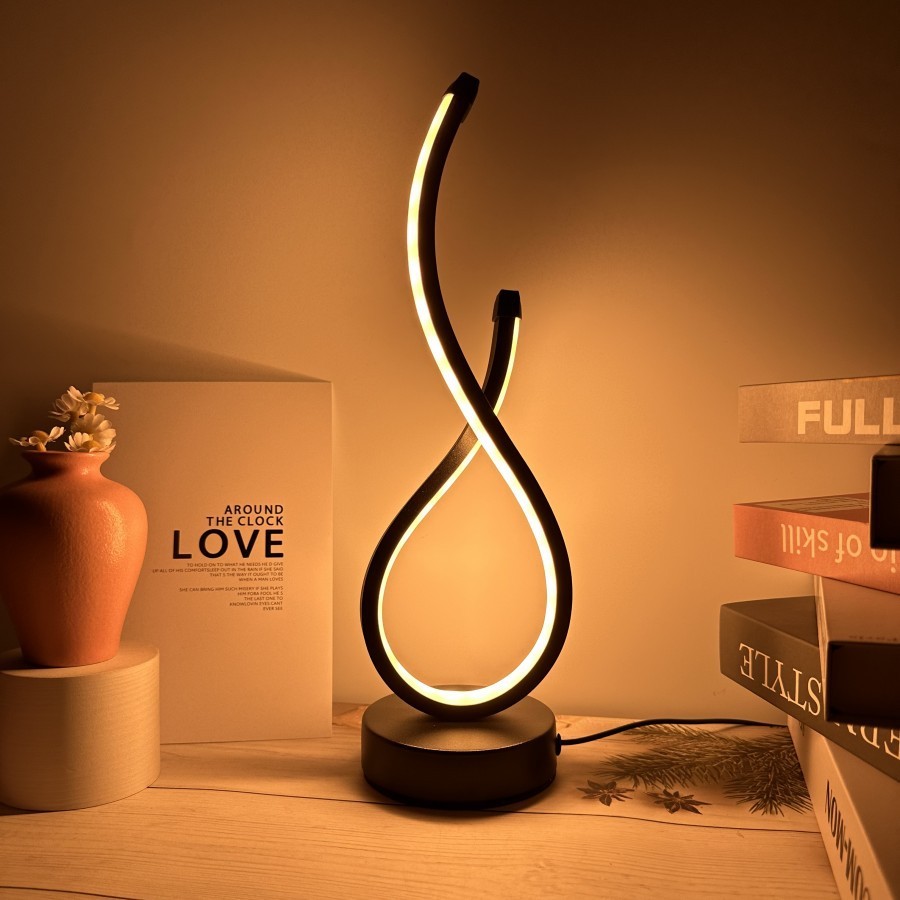 โคมไฟเตียงนอนเล็กๆโคมไฟตั้งโต๊ะสำหรับห้องนั่งเล่น, โคมไฟตั้งโต๊ะ LED หรี่แสงได้เกลียวที่ทันสมัย