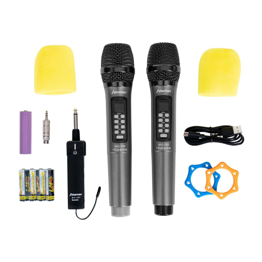 Sherman MIC-150+ Wireless Microphone Black ไมโครโฟนไร้สาย (แบบคู่)