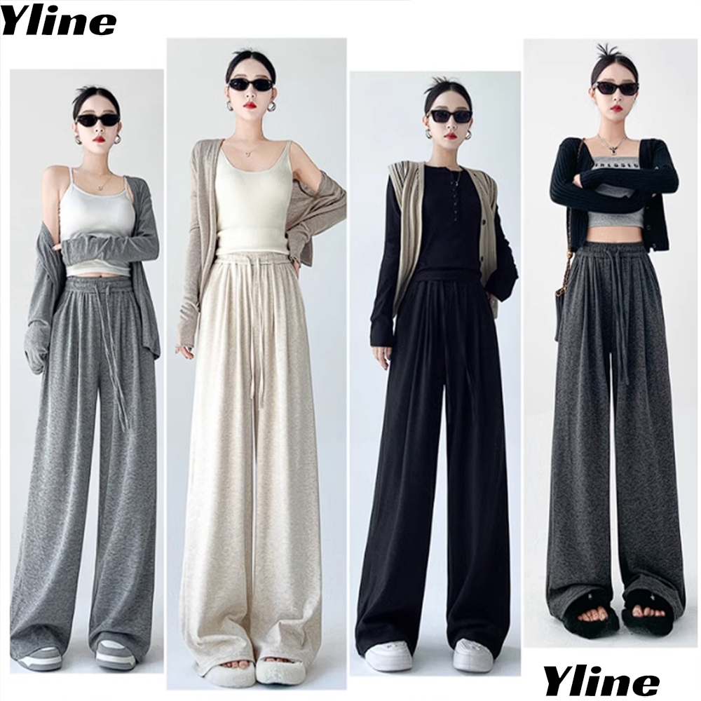 🔥 พร้อมส่ง🔥 Yline กางเกงลำลองสตรี สไตล์ กางเกงทรงตรง มี 4 สีให้เลือก