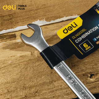 Deli ประแจปากตาย ประแจแหวนข้าง ประแจขนาด 6 - 20mm คันน็อต คลายสกรู อุปกรณ์ช่าง Combination Spanner