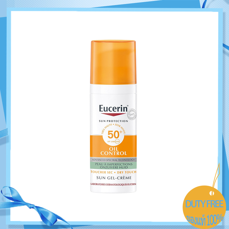 Eucerin Sun Dry Touch Oil Control Face SPF50+ 50ml ครีมกันแดดเนื้อบางเบา