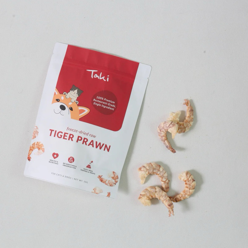 Taki - Tiger Prawn กุ้งลายเสือฟรีซดรายสำหรับสุนัขและแมว