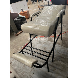 เตียงสระพร้อมอ่างพลาสติก หนังสีครีม