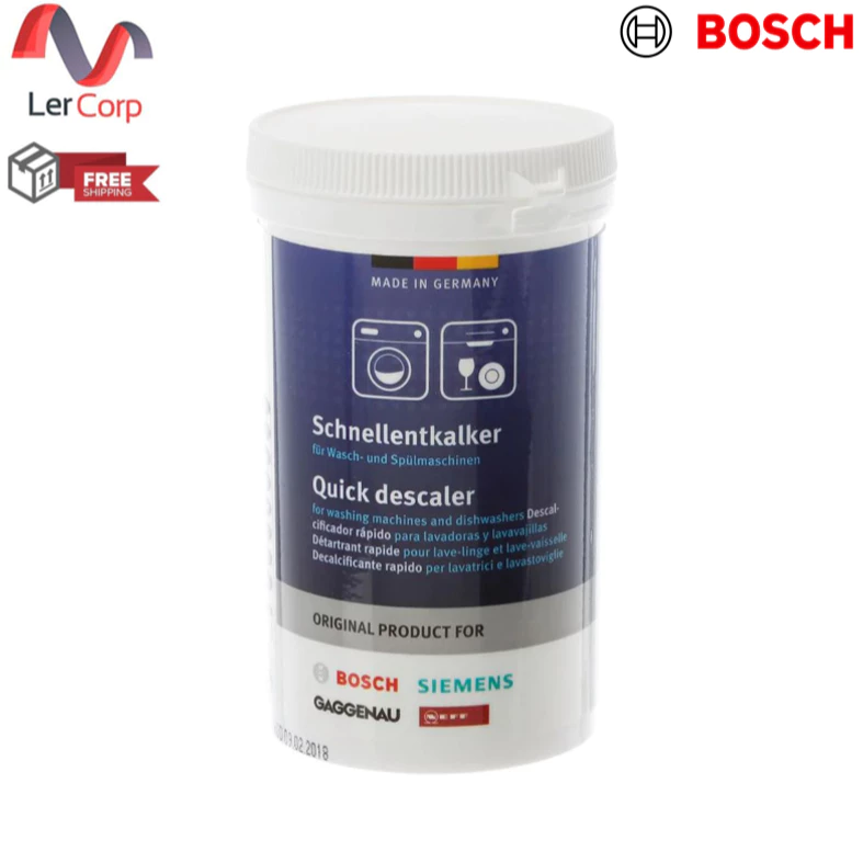 (Bosch) ผงทำความสะอาดคราบตะกรัน เครื่องซักผ้าฝาหน้า และ เครื่องล้างจาน รุ่น 00312330
