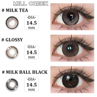 FDA MILL CREEK Milk Tea คอนแทคเลนส์สี ตาโต 14.5mm ค่าสายตา 0.00~-8.00 ใช้ได้12เดือน ผ่านมาตรฐานสากล สวมใส่สบาย