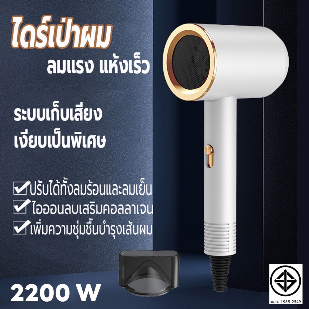 ไดร์เป่าผม 3200 วัตต์ ที่เป่าผม เครื่องเป่าผม Hair dryer ลมแรง เสริมไอออนลบบำรุงเส้นผม ปรับได้ทั้งลมร้อน/ลมเย็น เสียงเบา