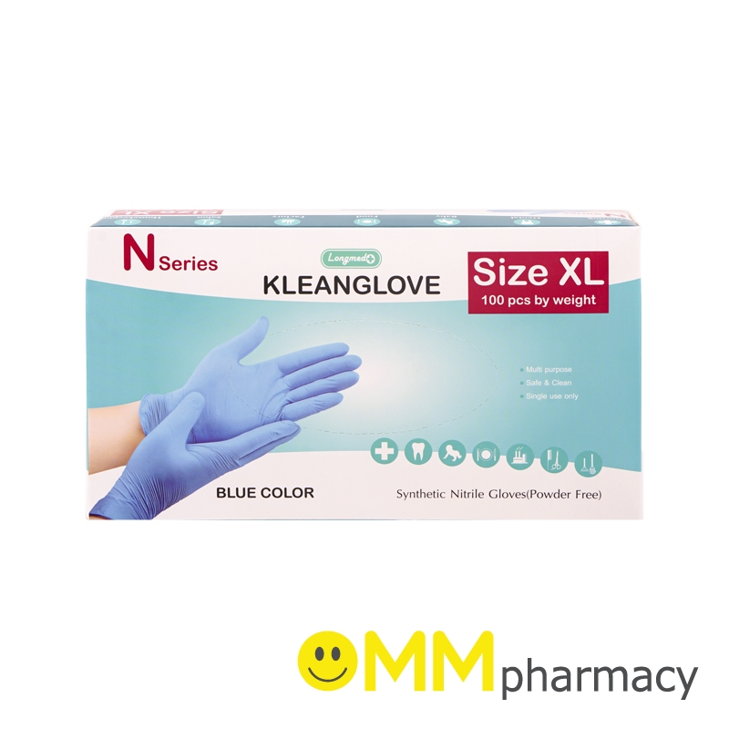 KLEANGLOVE ถุงมือยางไนไตร 100ชิ้น (สีฟ้า)(XL)