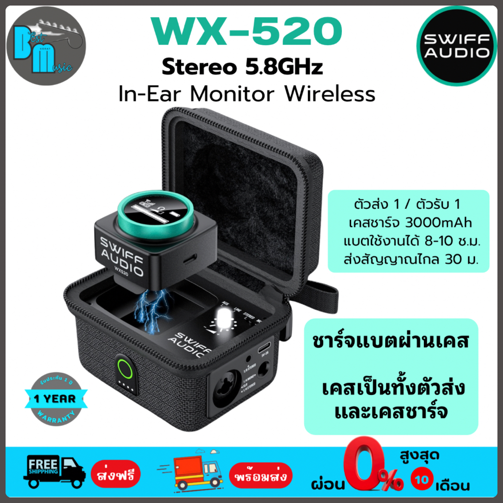 Swiff Audio WX520 In-Ear Monitor Wireless System ไวเลส อินเอียร์ มอนิเตอร์